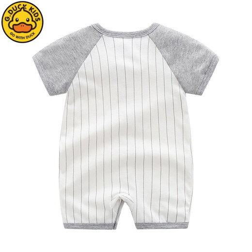 G.DUCKKIDS婴儿衣服夏季满月男宝宝连体衣新生儿哈衣爬服薄款包屁衣1岁夏装 印粉萌妹短袖P691 36cm 59c
