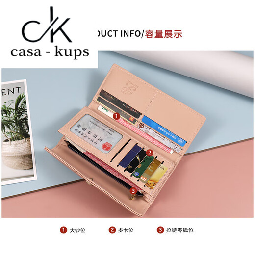 Casa-kupscck portefeuille dames 2025 rose craquette de croissance des femmes portefeuille de croissance des femmes portefeuille à la mode de vache de vache portefeuille noire