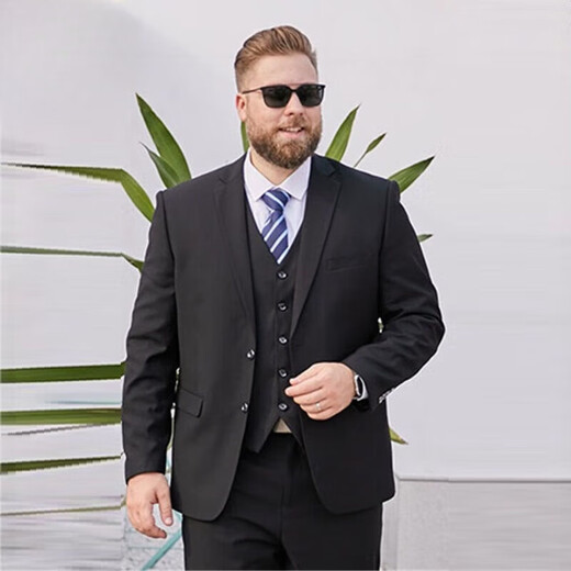 Carrying fish loose, big belly, plus weight, business suit, interview formal dress, autumn large size suit suit for fat man (single piece) black fat man suit jacket 5XL (210-240Jin Jin is equal to 0.5 kg)
