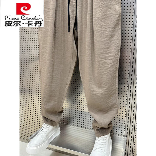 Pier Cardin 2025 Sommer Neue Baumwolle und Leinen atmungsaktiven lässigen Casualhosen für die trendige Harem -Hose von Herren Lose Karottenhosen offizielle Flaggschiff Internationale Marke - Flaggschiff -Beamter - Brown - International Brand 2xl