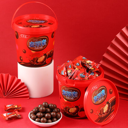 
No more words: 2 barrels of Mailsu barrel dark chocolate beans sandwich casual internet celebrity snacks chocolate candy for children [4 barrels/672g] chocolate flavor + strawberry flavor