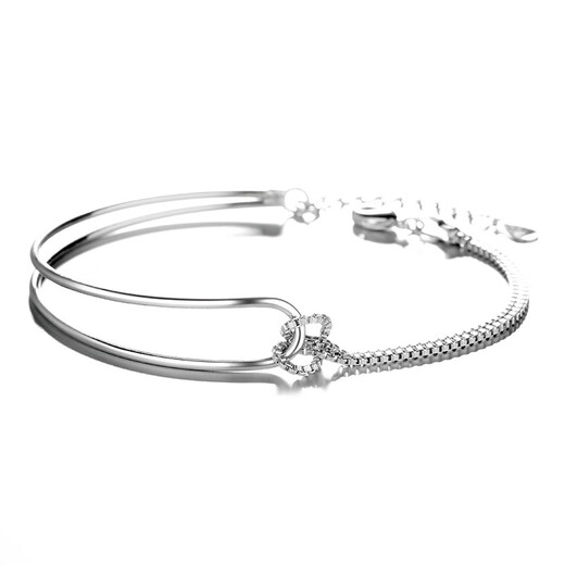 Bucklele geometric chain knotted bracelet for women, simple cold style half bracelet, half chain bracelet, Korean version, minimalist, versatile U-shaped bracelet, S384 knotted bracelet