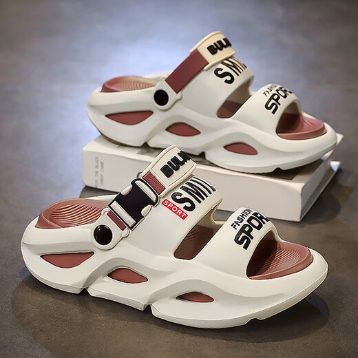 Huilirui boys' slippers two-wear children's sandals 2025 new summer soft-soled anti-slip beach shoes for middle-aged and older children to wear outside sandals Volcanic ash sandals main picture 36 3637