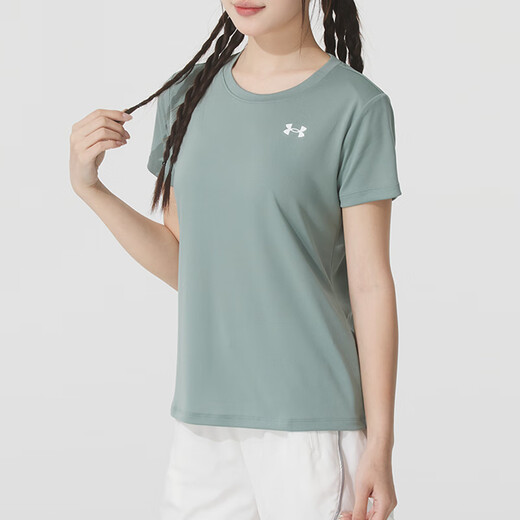 安德玛（Under Armour）女装运动套装25夏新款瑜伽跑步快干透气短袖T恤宽松长裤两件套 跑步运动两件套 XL