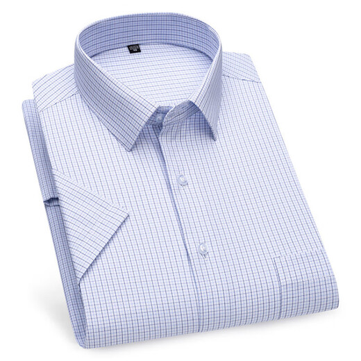 Lilang Short à manches à manches à manches masculines Light Business décontractée à quatre saisons Men de l'usure officielle Mens Mens Professional Wear Anti-Wrinkes Easy Tanding Stripes DX6623 38 Recommandé 100-120Jin [Jin est égal à 0,5 kg]