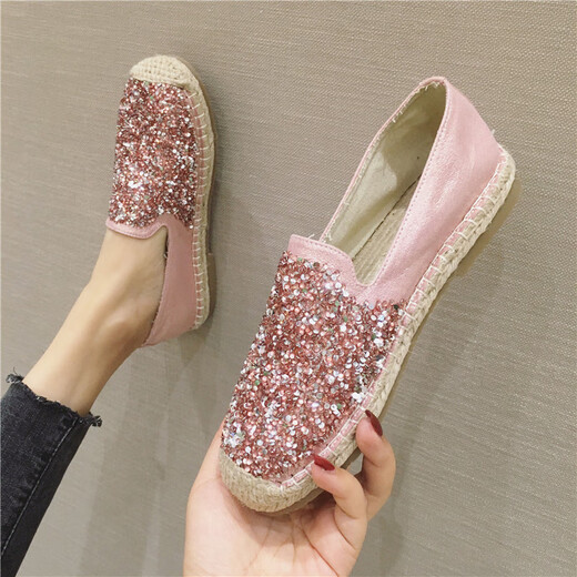 Fangpin Fisherman's Shoes for Women Spring и летняя страза Fashion Fashion Women's Sene Seedings Новая плоская подошва толстая мягкая подошва Loafer Single Green 756-11 35