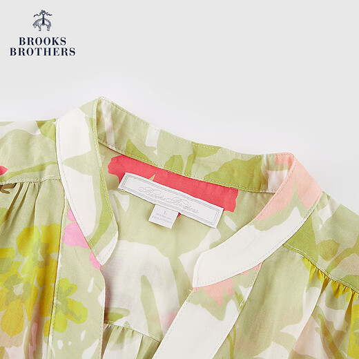 布克兄弟（BrooksBrothers）女士25春夏新款纯棉浪漫印花度假连衣裙 B695-粉色印花 XL