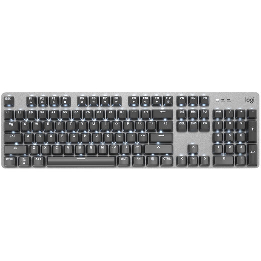
Logitech K845 wired mechanical keyboard commercial version of green and black tea shaft office game typing e-sports white backlight k845-Frost blue model Longhua green and black scroll No standard configuration