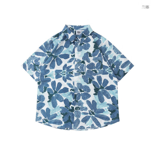 Ximuyao Vintage Ölgemälde Hong Kong Style Retro Blumenhemd Männer Hawaiianer Urlaub Lose Sommerpaar kurzärmeliges Hemd 3527 Grün M.