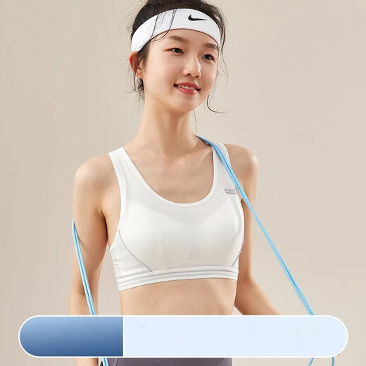 
Yu Zhaolin (YUZHAOLIN) 2-piece sports underwear for junior high school students, high school students, puberty girls with chest pads, shock-proof bra during development period 9215 (white + navy blue) L 80 (85-100Jin [Jin equals 0.5 kg])
