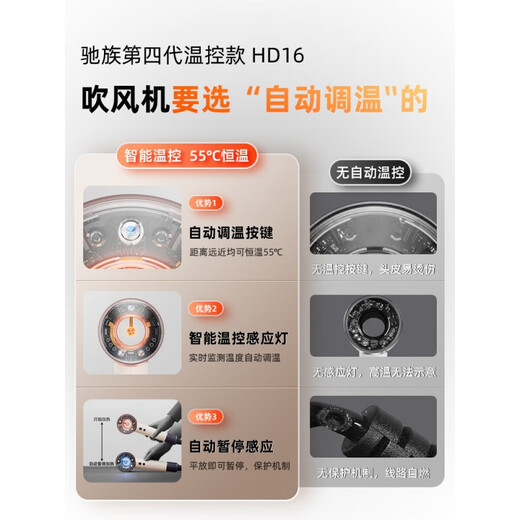 RASW German hair dryer household silent negative ion high power does not damage hair high speed quick drying leafless hair dryer hair care dormitory baby pet ladies special portable business trip new smart hair dryer (official top configuration 1 1 blue purple) new smart scalp protection hair dryer as a gift