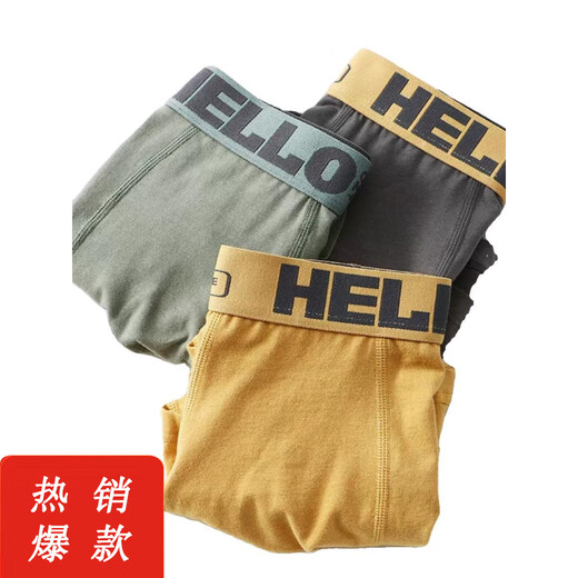 Fat Donglai 4 pairs of men's underwear for boys boxers torso students teenagers breathable and comfortable boxers for youth shorts black + dark gray + light gray + light green + yellow [9225 L 80-100