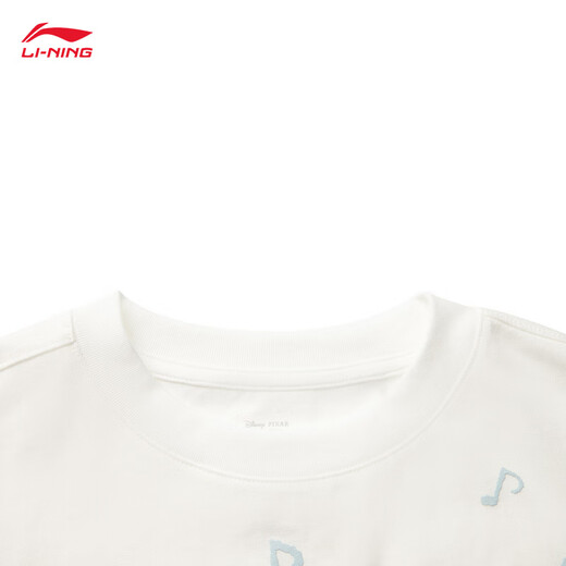 Li ning Toy Story Joint Serie 丨 T-Shirt Frauen 2025 Neues loser Kurzarm-Kulturhemd AHSV690 MILK WHITE-1 L.