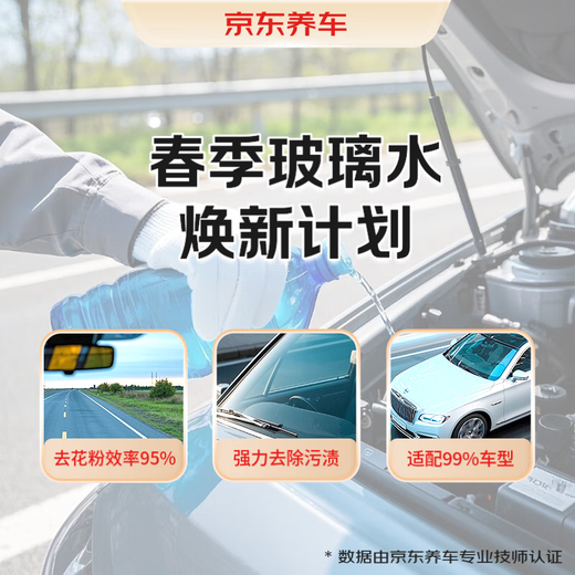Jingdong car maintenance adds glass water service for cleaning, decontamination, anti-fog and anti-corrosion for clear driving in spring and is suitable for many models