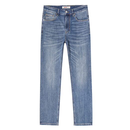 
Bosch Fort; BOS B Extended Jeans Men's Loose Straight Pants Retro Washed High Elastic Evergrande Business Leisure Trousers Counter Style Blue Regular 15619 29