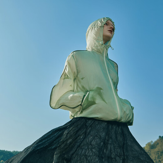 
Sun Yat-you Green Jacket Short Jacket 2025 Summer New Printed Outdoor Sports Leisure Thin Top for Women You Green M