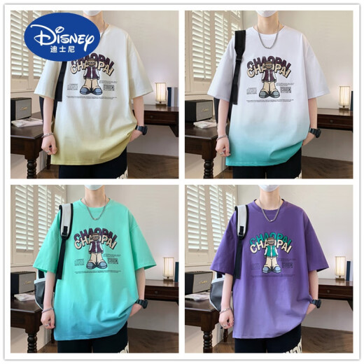 迪士尼（Disney）青少年夏季套装男初中生2025新款高中生12短袖t恤13-15岁男孩夏装 紫色6169-T (短袖T恤+短裤) 180 XL (建议体重120-140斤)