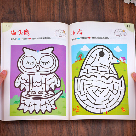 Fun Maze Training Livre pour les enfants âgés de 3-4-5-6, Labyrinth Book for Children âgé de 3-4-5-6, de la maternelle, de la formation en concentration, de la marche de l'attention, du labyrinthe, de la grande aventure, de l'intelligence, du cerveau, du développement du cerveau entier Book Game For Children Thirttenment Early Teaching [Tous 3 Volumes] Fun Maze + Whole Brain Development 680 Questions