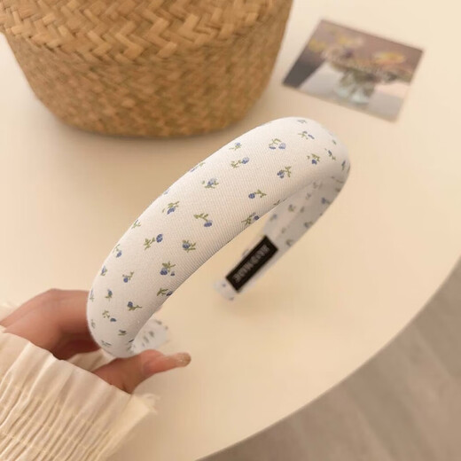 Jiewei Yi Mengling's same wide-brimmed headband for women 2025 new hairpin bundle high skull knitted headband hairband JYFG244 off-white floral headband