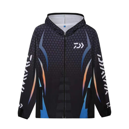 Dayiwa Ice Silk Sun Protection Clothing Breathable Sun Protection Summer Thin Fishing Clothing Anti-mosquito Luaji Fishing Sun Protection Clothing Dark Blue. Sun Protection Clothing with Hat on the Back M