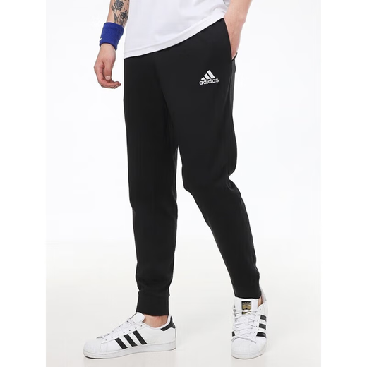 阿迪达斯 （adidas）男裤夏季新款小脚裤子运动裤针织收口休闲跑步长裤GK9226 GK9226/黑色/商家力荐 S /175/76A
