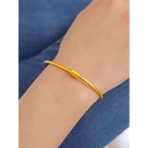 QUAMER Vietnamese sand gold small waist ancient bracelet for women plated imitation color thin circle light luxury niche bracelet jewelry small waist bracelet
