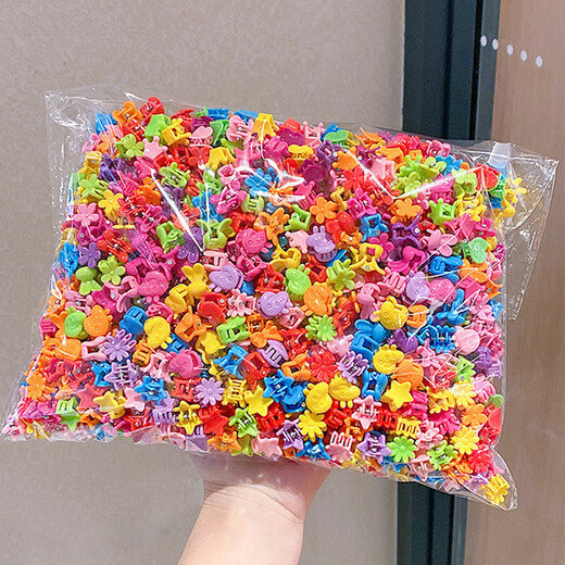儿童发抓夹宝宝婴儿可爱公主发卡子女童不伤发饰品头花迷你小发夹 小花彩色混款(20个)