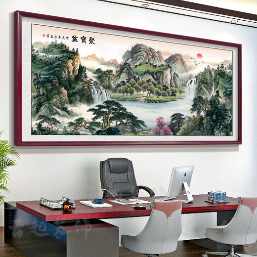 Unterstützung des Berges Bildes Ost-West-Wandmalerei 2024 Neue Bürolandschaftslandschaft Taishan Kalligraphie und Malmal