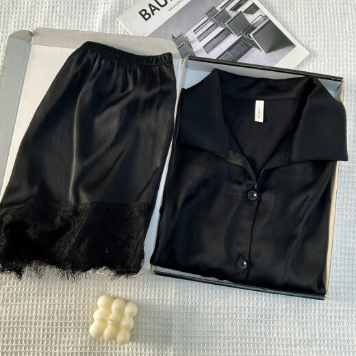 Ziweiqi pijama de seda de hielo y nieve de hielo y nieve para mujeres mangas de verano set de dos piezas 12357 tamaño único