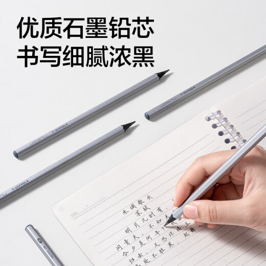 得力（deli）10支2B小银杆六角杆纽赛铅笔书写铅笔黑木学生考试素描绘图铅笔写字练字书写礼物 NS753-2B