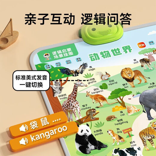 小儒童婴幼儿童早教发声挂图中英双语认知启蒙挂画地图点读学习机玩具 【场景挂图】英文字母1张