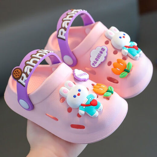 Hao'e Kindersandalen Mädchen Höhlenschuhe für Kinderhöhlenschuhe für den Sommer Strand in der Innenräume Baby Baby Baby Baby Baby Baby Rosa Einschicht weicher Sohle Sohle -Loch -Schuhe 14,5 150 mm für 2223 Größen geeignet