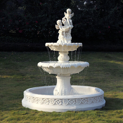 European-style flowing water fountain, outdoor courtyard garden, fish pond, fountain, landscape decoration, wedding ornaments, wishing pool, No. 18 fountain