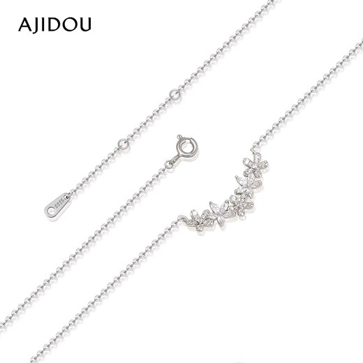 Ajidou collar de collar Ajidou regalo de cumpleaños para mujeres elegante sonreír collar floral para novia regalo para esposa plateado
