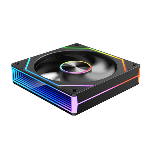 Wanjia Prism 8Pro ARGB fan black positive leaf chassis cooling 12CM fan divine light synchronization 5V3-pin ARGB PWM temperature control speed regulation