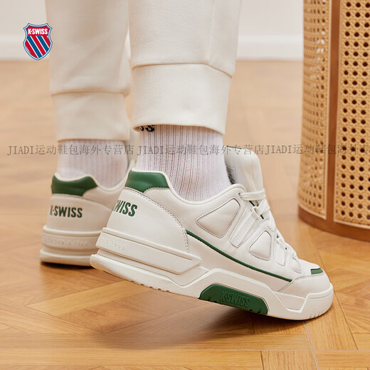 
KSWISS men's and women's shoes 24 spring new fashion non-slip wear-resistant bread shoes 9274-US official authentic 108 Wimbledon white/dream silver/shrub green 37