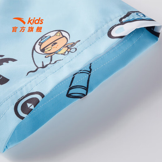 ANTA Children's T-shirt Boys' Clothing 2025 Summer Trend SORONA Comfortable and Breathable Full Print Shirt Short Sleeve Qiyun Blue/Full Print-1 100 cm