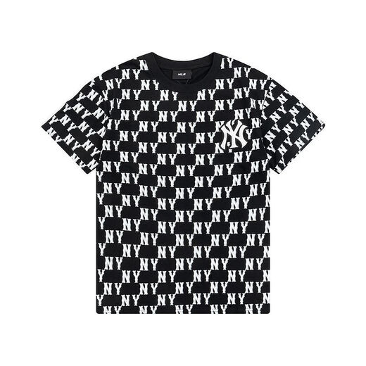 MLB trendy brand NY couples diamond presbyopia full print T-shirt casual short-sleeved same style 24 summer half-sleeved DT-9923 khaki L recommended 130-150Jin [Jin equals 0.5 kg]