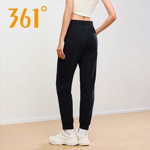 361°夏季新款速干高弹运动九分裤轻薄透气冰丝材质 基础黑 S