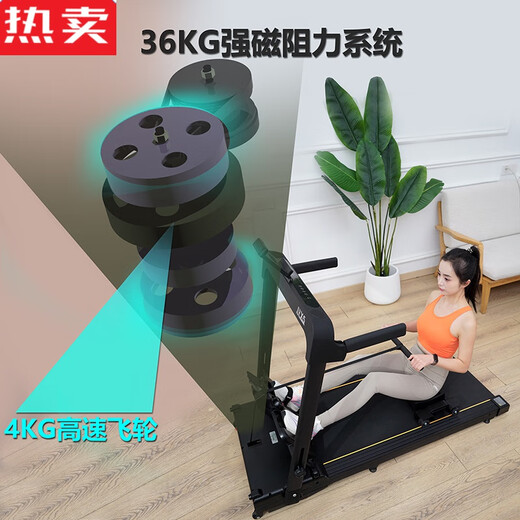 Zhenniang Germany imported high-quality running and rowing four-in-one machine for home use small silent multi-functional sports aerobic fitness X5 black/triathlon rowing and running all-in-one machine