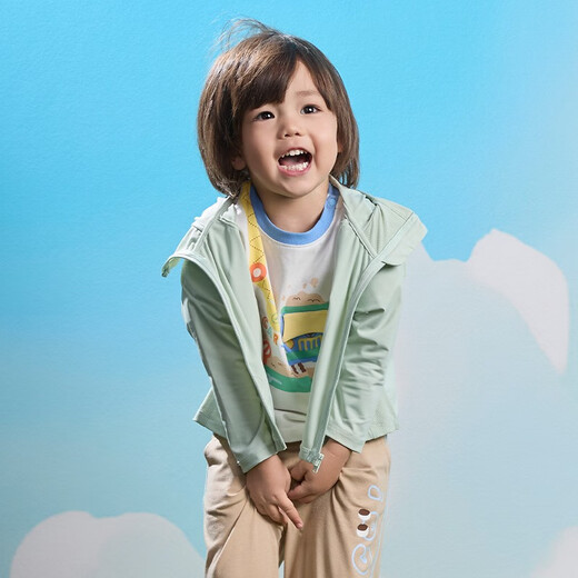 Greatfamily children's sun protection clothing boys' clothing 2025 summer new children's cool air-conditioned shirt jacket tops Class A Leyou Green 100 3-4 years old