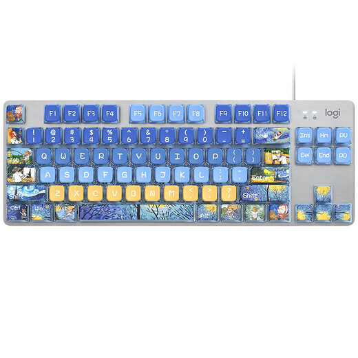 Logitech K835 Keycap personnalisé E-Sports Game Business Office 84 Key Wired Mini Mechanical Keyboard K835 + Art Master Keycap Axe rouge blanc
