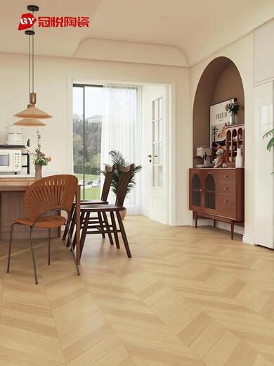 Sweet Miaomiao Logne Crème Style Taux de grain de bois 600x1200 Salon et chambre Herringbone Fish Os Match Tiles de sol rideau jaune Wutong BJ12799 600 * 1200