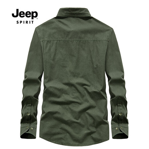 Jeep Spirit Jeep Рубашка для мужчин с длинным рукавом весна и осенняя вода промывает повседневную рубашку мужская куртка мужская вершина Beige xl