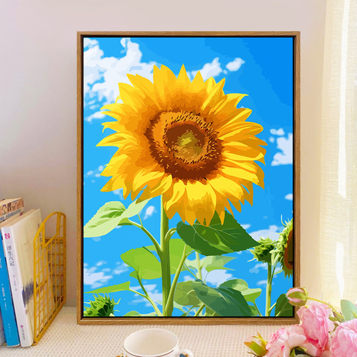 Yonghuan Healing Sunflower Цифровая масляная живопись DIY раскраска живопись гостиная, висящая картина Декоративная картина, расписанная на масле