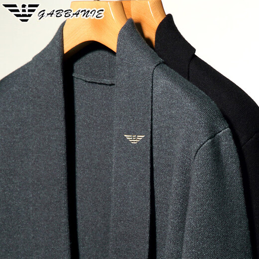 GABBANIE wool knitted cardigan sweater for middle-aged men Korean style fashion casual autumn new trend jacket GA/A88002 black 2XL 180