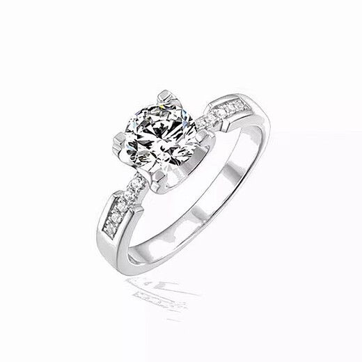 I Do platinum PT950 diamond ring micro-paved bull head 1 carat cultivated diamond proposal engagement diamond ring gift for girlfriend micro-paved bull head 1 carat diamond size 19