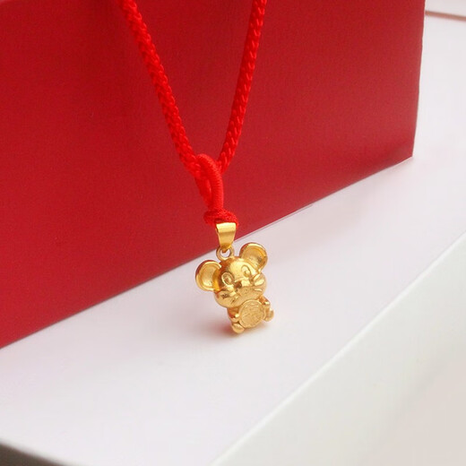 Qiansheng Yuan Lao Phoenix 999 original braided gold-plated rooster pendant 12 zodiac rooster coin necklace Vietnam sand gold male chicken Lao Fengxiang quality