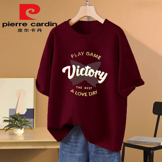 
Pierre cardin heavyweight 100 pure cotton short-sleeved T-shirt for women 2025 new summer casual versatile loose large size half-sleeved top trendy 1049# navy blue [100% pure cotton] This year's flow S [recommended 80-100Jin [Jin equals 0.5 kg]]