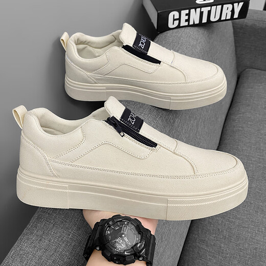 Seven Wolf Canvas Men's Shoes for Summer Breathable 2025 New Men's Sports and Leisure Ever-Match Flat Shoes for Lazy One-Part Shoes Beige-Main Picture 39
